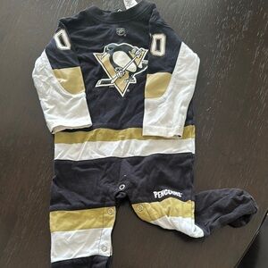 NHL Penguins Baby Onesie - Black and Gold